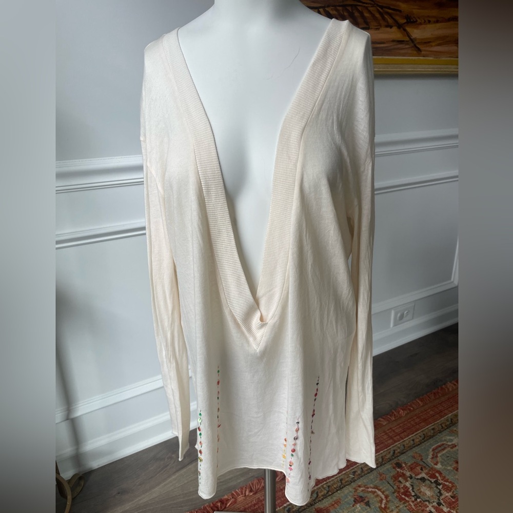 Sack's Cream V-Neck Sweater